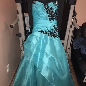 Size 2 Blue Ball Gown Dress